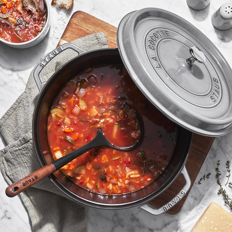 La Cocotte Cast Iron Round Cocotte, Graphite Gray, 7 quarts