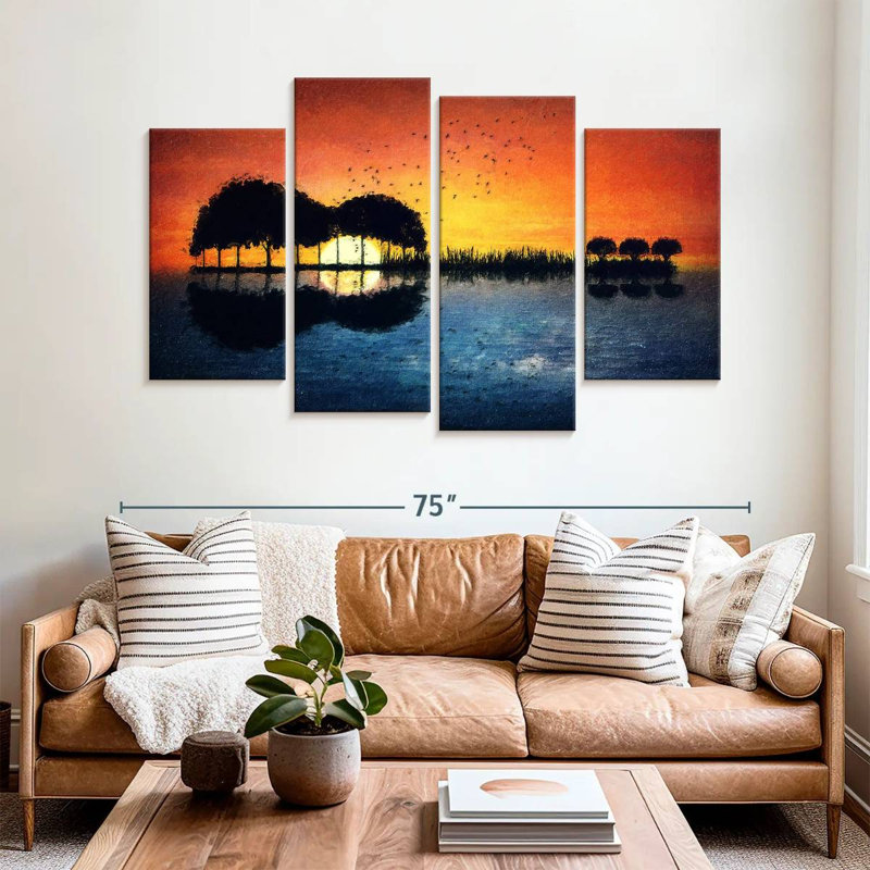«Guitare Sunset», reproduction d'art sur toile, H 42 po x l 68 po x P 1,25 po