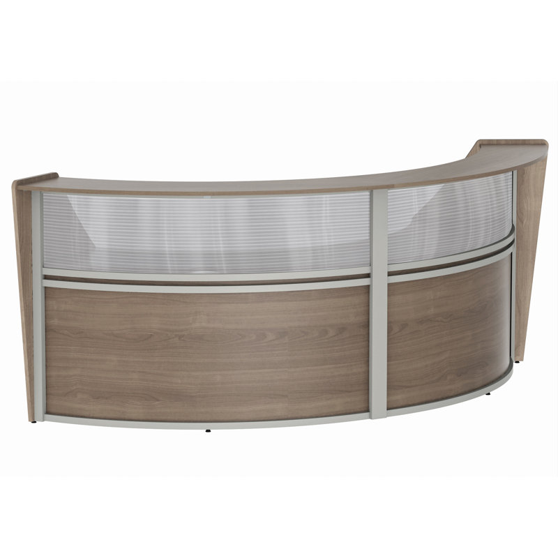 Peavler 2 Person U-Shaped Synthetic Laminate Reception Desk, Walnut