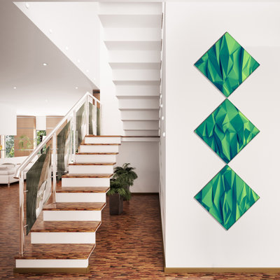 " Trendy Emerald Green Background " 3 - Pieces