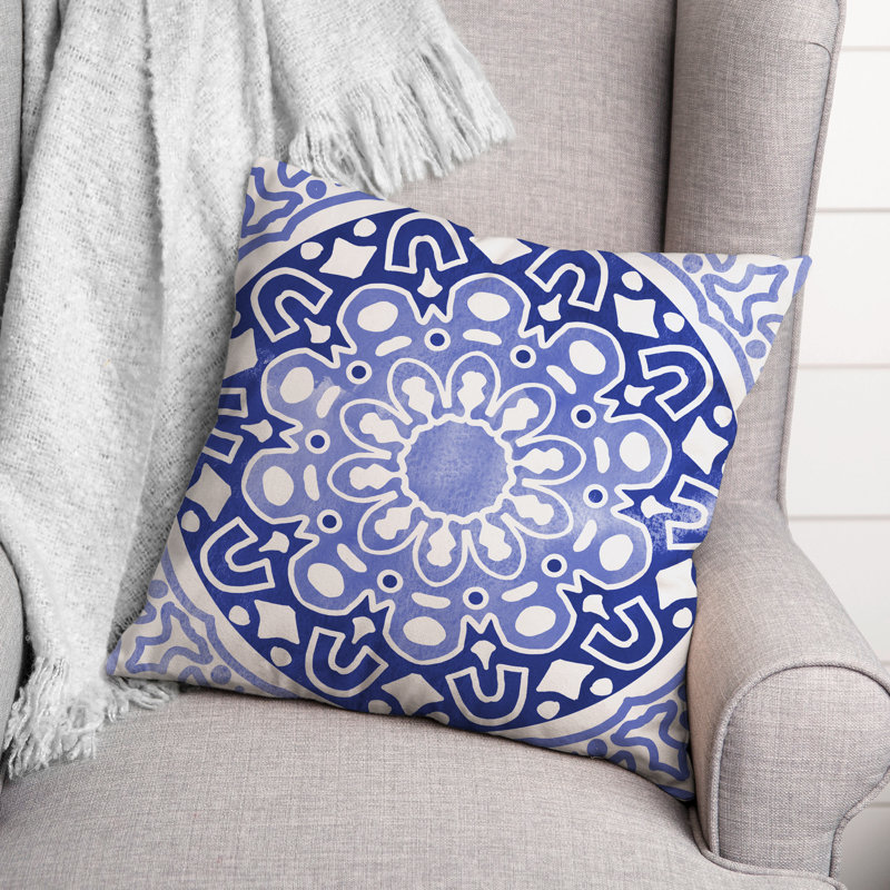 Housse et insert de coussin extérieur d'extérieur, Bleu