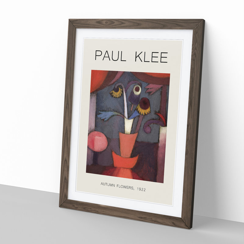 Autumn Flower by Paul Klee - Picture Frame Graphic Art, Walnut Framed, 36cm H x 27cm W x 2cm D