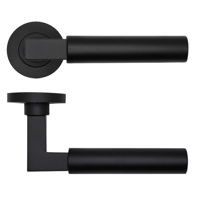 Garda Lock Door Handle, Powder Coated Black