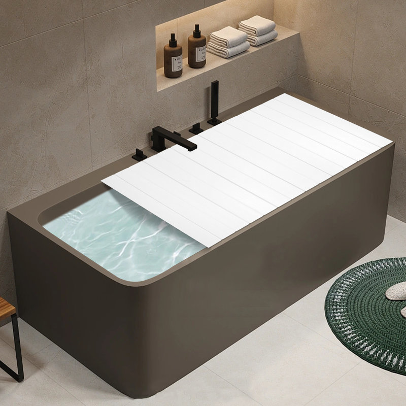 Couvercle de baignoire autoportant Stinec chiffre, Blanc, H 0,26 po x l 59,05 po x P 27,55 po