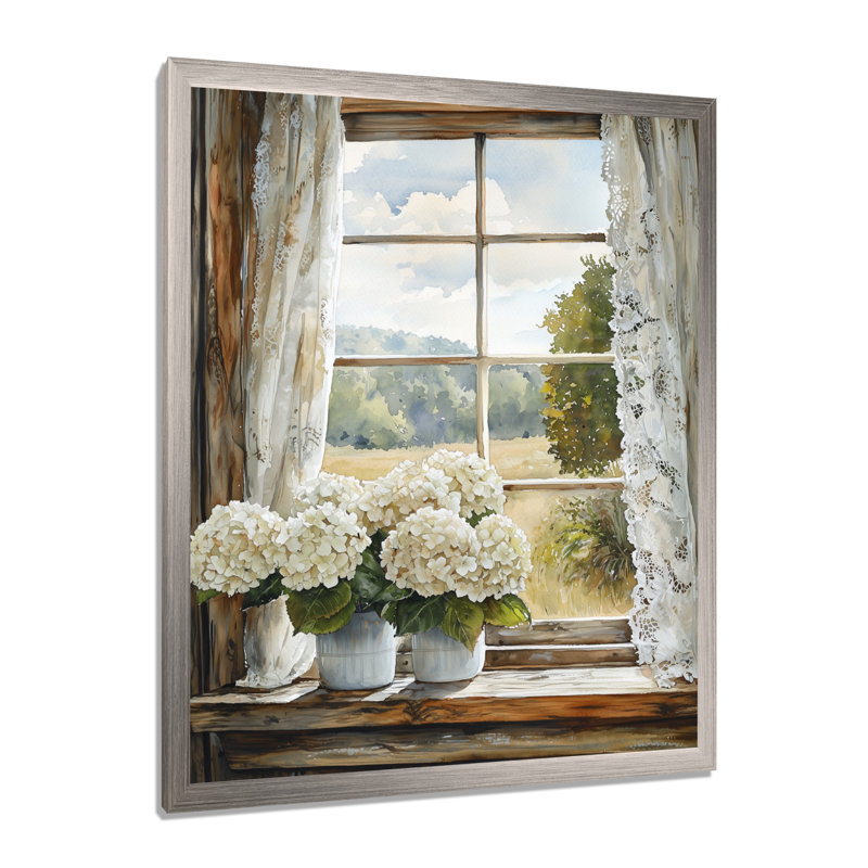 Carolyn - salon d'art mural floral, H 44 po x l 34 po, Picture Framed, Argent argent