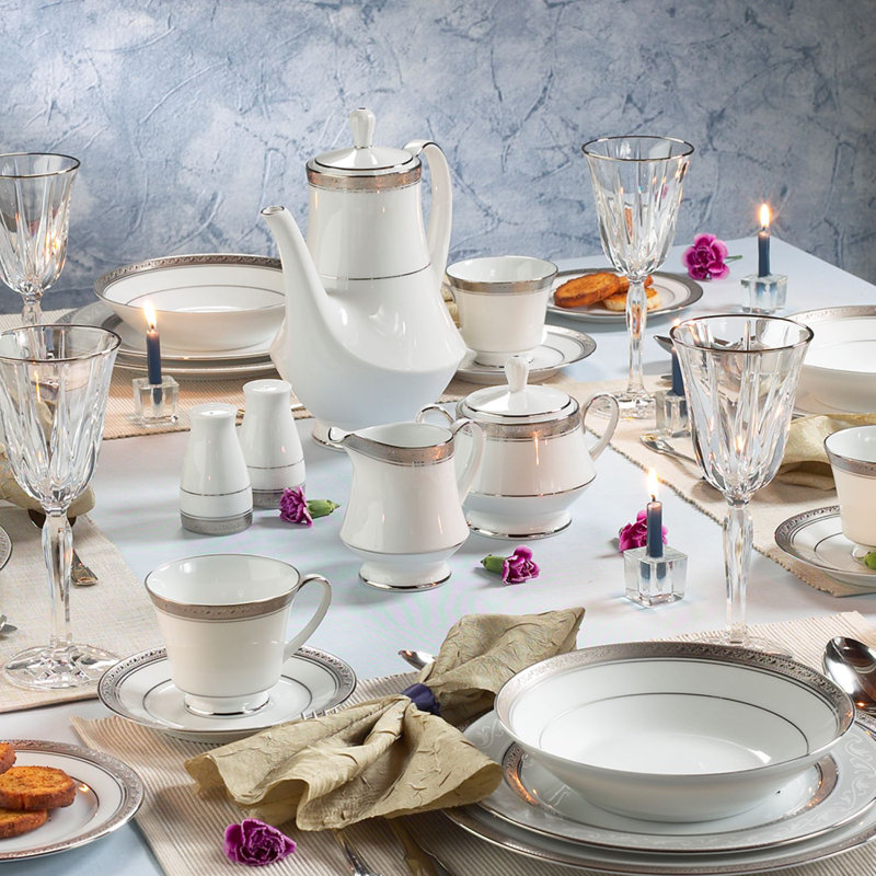 Ensemble sucrier et crémier Noritake, Platine