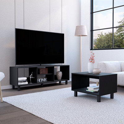 Ensemble de salon 2 pièces Carter, simplifié avec meuble télé et table basse Carter
