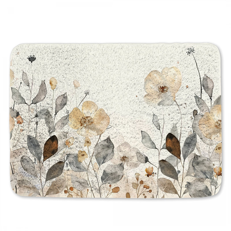 Lilleah Microfiber / Microsuede Non-Slip Bath Mat, 17"W x 24"L