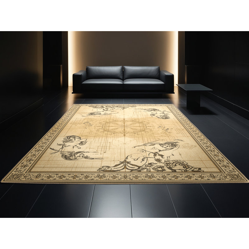 Tapis oriental doux et moelleux de style oriental classique brun / beige Nikolas, 6x9