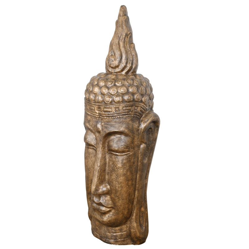 Tête de Bouddha, Or brillant, noir