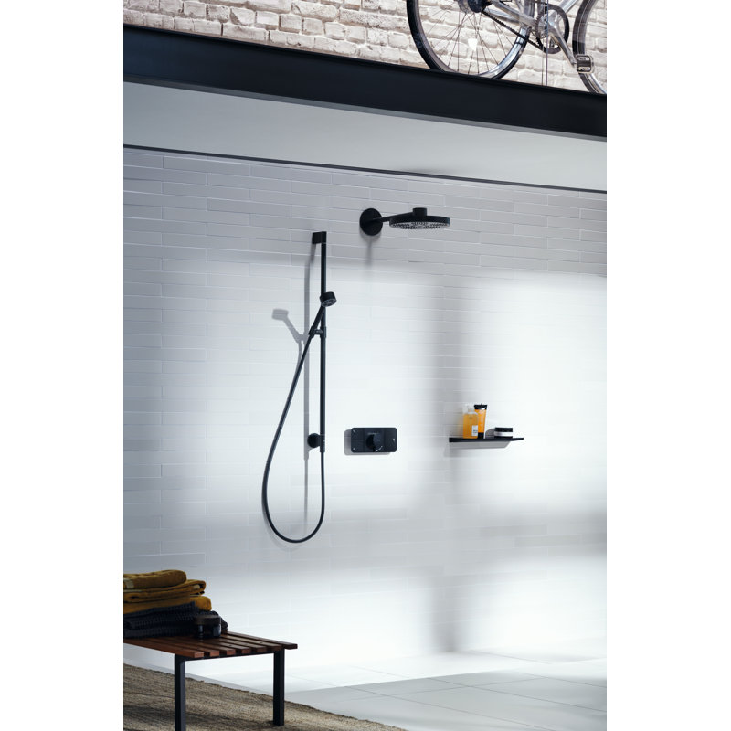 Universal Circular Wall Mounted Shower Shelf, Matte Black