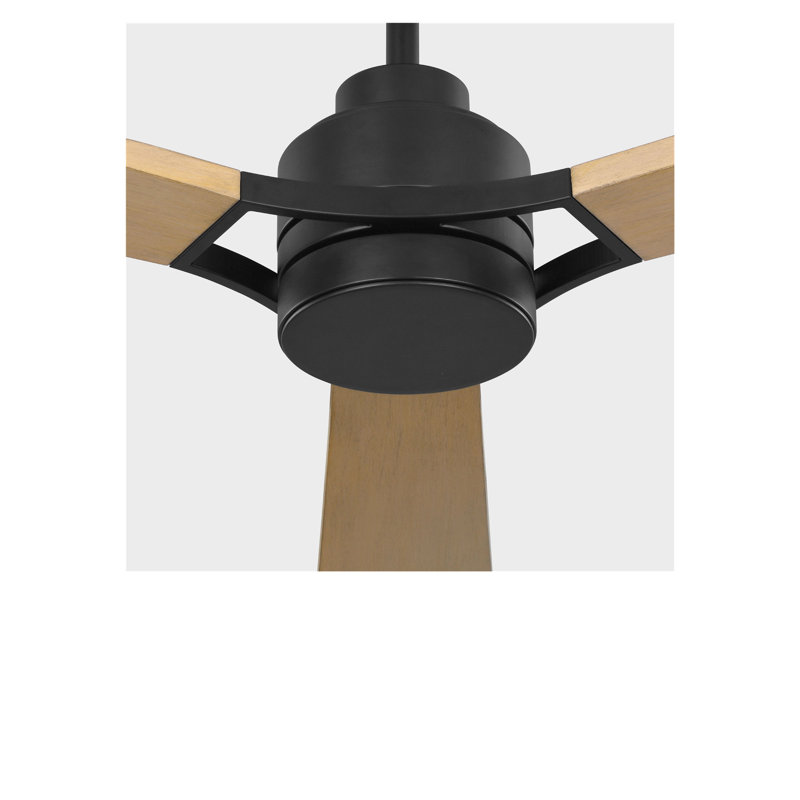 Trillium Smart 60 LED Ceiling Fan, Natural Honey, Midnight Black