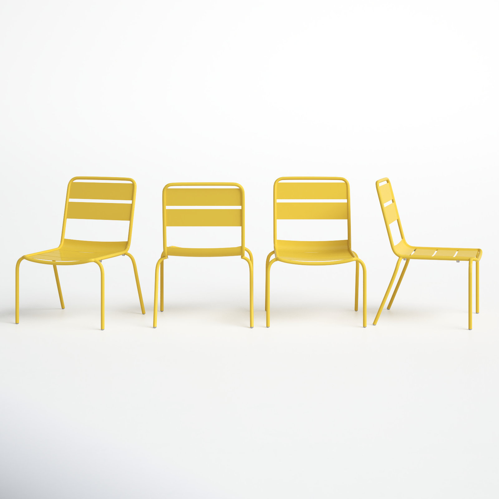 Kapri Premium All-Weather Wicker Outdoor Stacking Dining Side Chair, Saffron