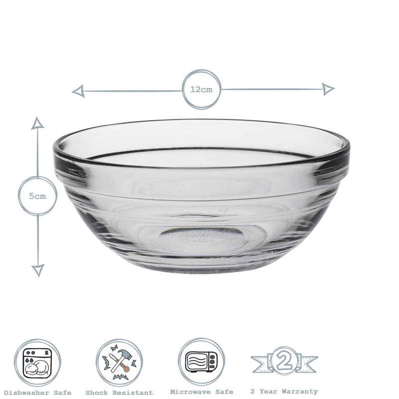 Duralex - Lys Stacking Glass Cooking / Ingredients / Food Bowl, 12cm