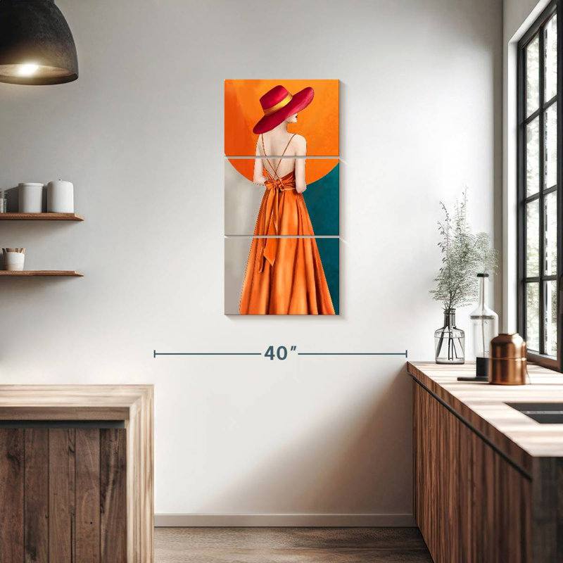 Magnifique orange, H 38 po x l 18 po