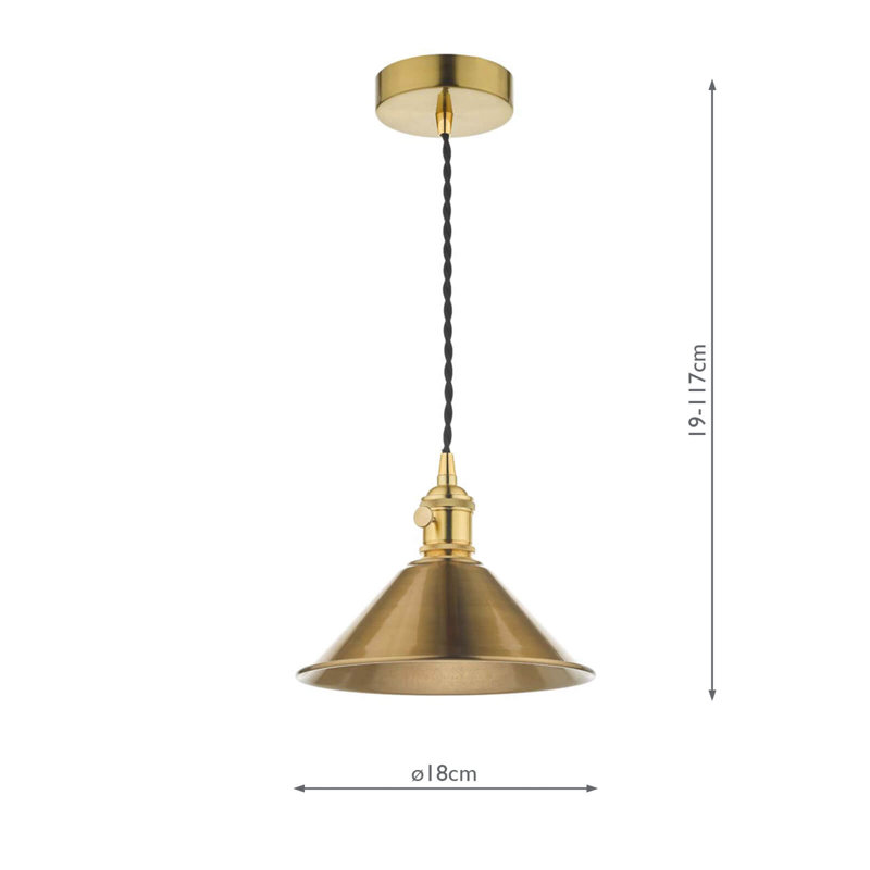 Hadano 1LT SUSPENSION BRASS WITH SHD, Natural Brass/Aged Brass
