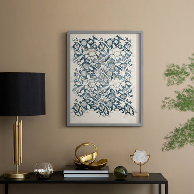 «Vintage Abstract Print Cxxxi», reproduction encadrée - bois massif