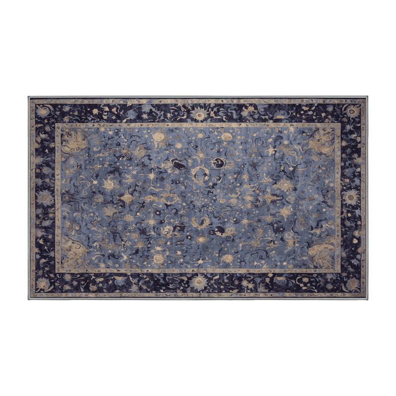 Machine Washable Gray Area Rug, Rectangle 7' x 10'