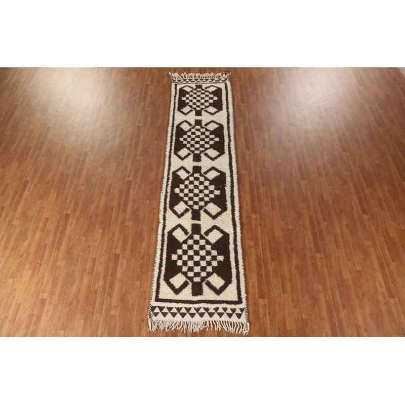 Natural Dye Anatolian Oriental Runner Rug 3x13