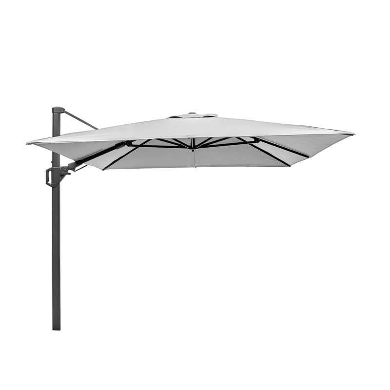 Batson 350cm X 260cm Rectangular Cantilever Parasol, Light Grey, Black