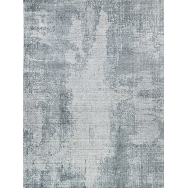 Stone Wash Gazni Abstract Hand-Loomed Blue Area Rug