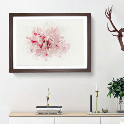 Striking White and Pink Carnation in Abstract - Picture Frame Graphic Art Print