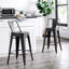 Métal 24 po noir mat, style rustique rustique avec, construction, dossier confortable, pieds coulissants, facile à déplacer, idéal pour les sièges de cuisine et de restaurant, style, assemblage, cuisine, salle à manger