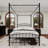 Metal Four Poster Canopy Platform Bed-951632832-951632839