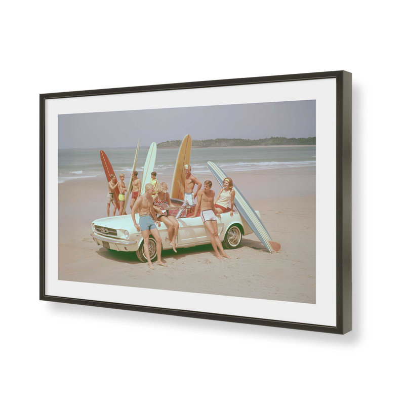 Impression d'art Surf Club Summer, 12" H x 15" W, Satin Black Open Corner Frame