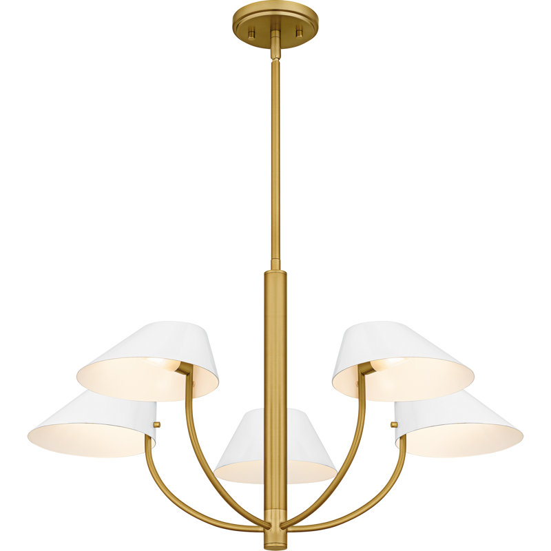 Lustre en or brossé 5 lumières Penley