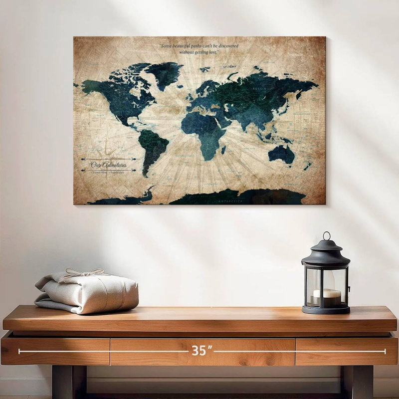 «Our Adventures World», punaise Amrico II, H 8 po x l 12 po