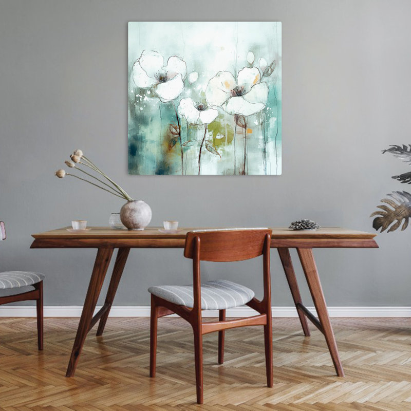 (Ov261-A) Cascade florale abstraite Art floral contemporain fantaisiste, H 32 po x l 32 po