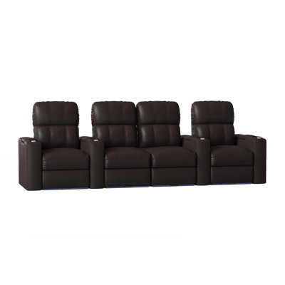 Upholstered Home Theater Seating with Cup Holder