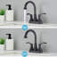 Robinet de salle de bain central 4 po à bec pivotant à 360 ° avec bonde escamotable - Noir mat-126253937