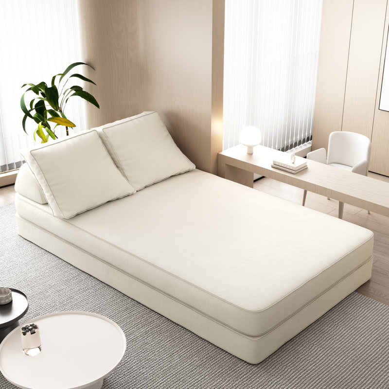 Canapé-lit futon multifonctionnel Dromae avec revêtement en velours côtelé moelleux et structure en mousse