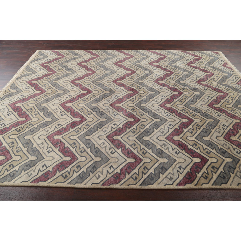 One-of-a-Kind 8' x 10'5" New Age Rectangle Wool Area Rug in Beige and Blue