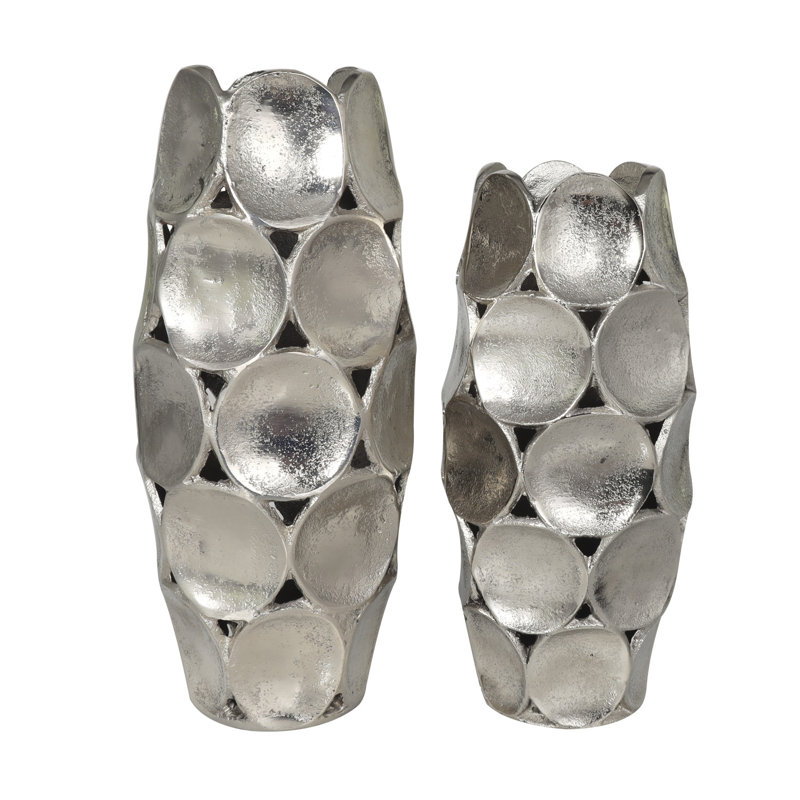 Vase de table en grès Elyjah, Argent