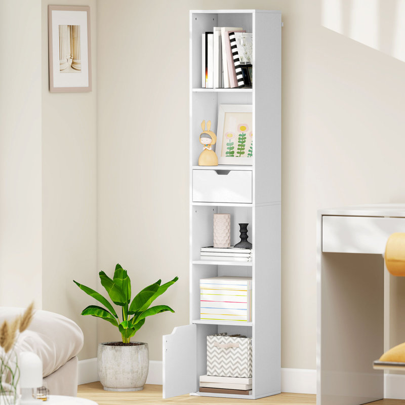 158cm H x 30cm W Particle Board Bookcase, White