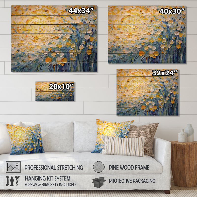 Henrry - Décoration murale en bois floral sur bois de pin naturel, H 34 po x l 44 po