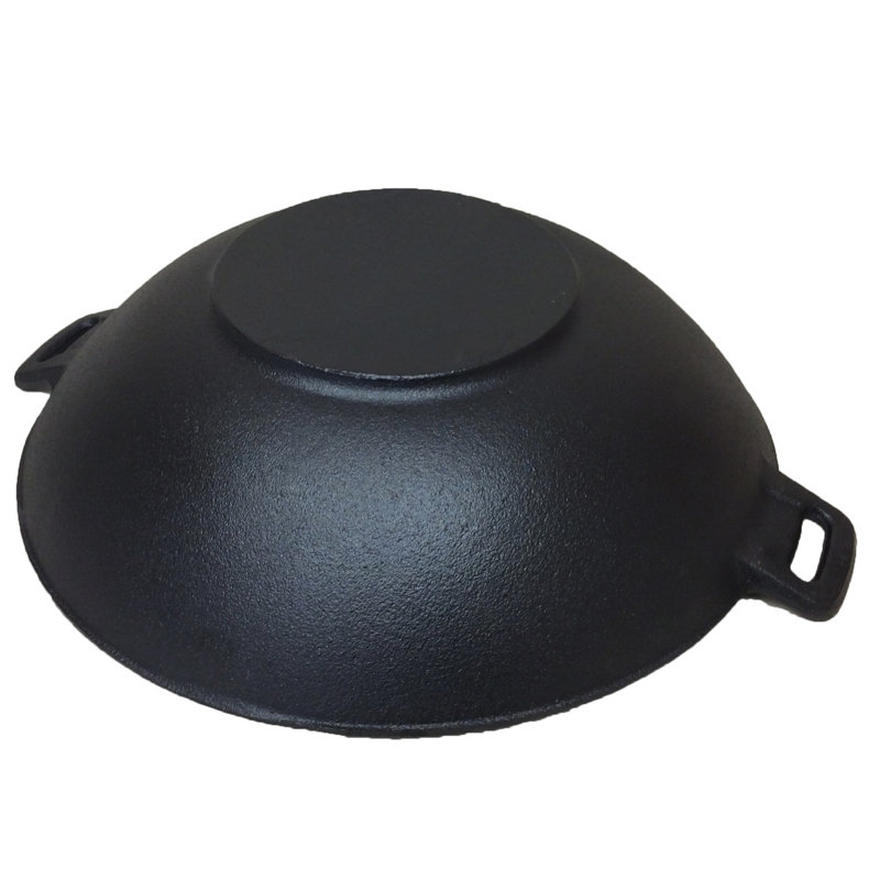 Cuisiland Cast Iron Wok, 3.5" H x 12" W x 12" D