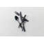 Fortessa Lucca Faceted 18/10 Stainless Steel 5 Piece Flatware Set, Service for 1, Brushed Black