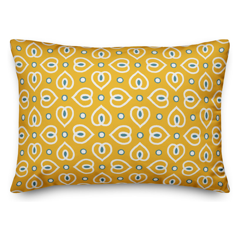 Coussin Heart, Jaune / Bleu