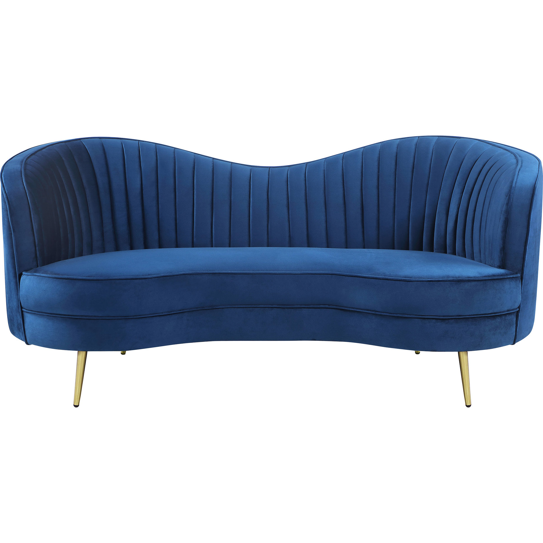 Latitude Run® Blue Upholstered With Inverted Camel Back, Tailored ...