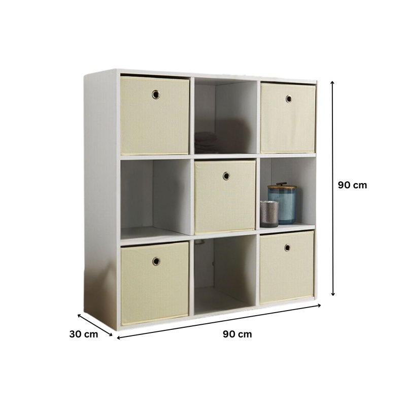 Stenberg 90cm H x 90cm W Cube Bookcase, White