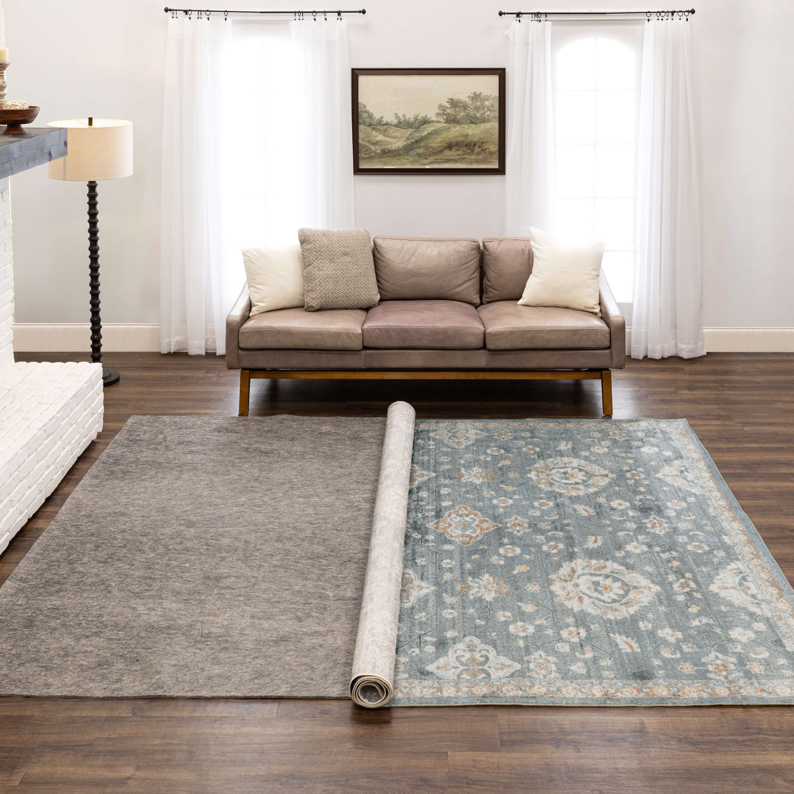 Modern Luxury Non-Slip Grip 0.25" Felt Cushioned Dual Surface Customizable Rug Pad, Runner 2' x 8'