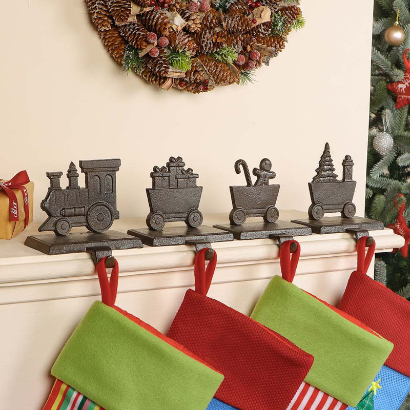 4 Piece Train Stocking Holder Set