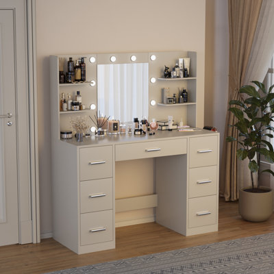 Ragin Makeup Vanity With Usb Power Outlet And 3 Modes Adjustable Brightness Light