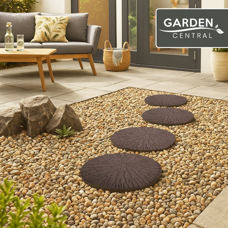  4 Pack 18"x22" Natural Rock Stepping Stones for Walkways, Grey, Cracked Log