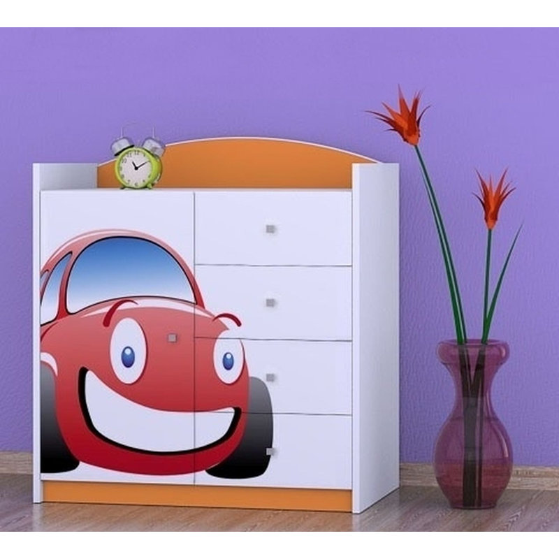 Nevarez Kids 4 - Drawer Combo Dresser, Orange