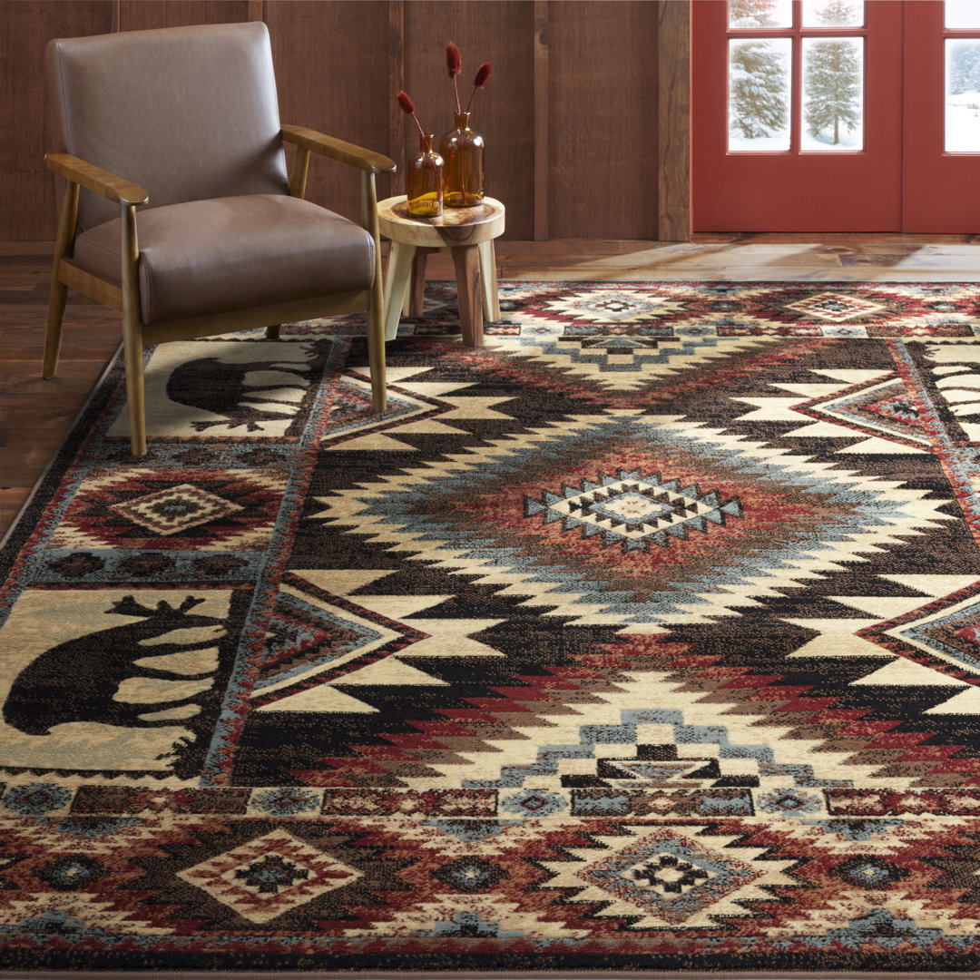 Pari Southwestern Brown Area Rug Millwood Pines Rug